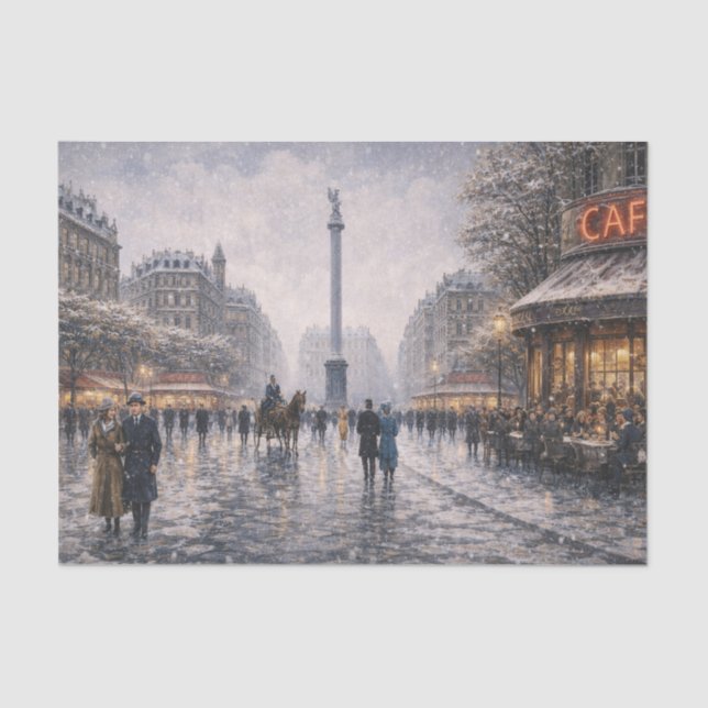 Snowflakes in Place Vendome Seidenpapier (Vorderseite)