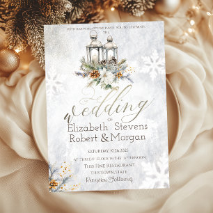 Snowflakes Lantern String Light Wedding Einladung