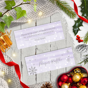 Snowflakes Lavendel Baby Dusche Windelwanne Windel Mini Visitenkarte