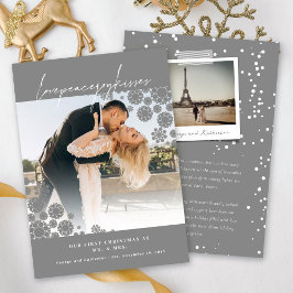 Snowflakes Liebe Peace Joy Kisses Foto Hochzeit Feiertagskarte