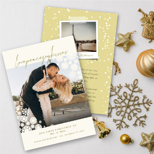 Snowflakes Liebe Peace Joy Kisses Foto Hochzeit Feiertagskarte