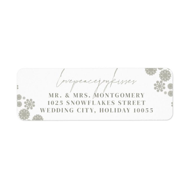 Snowflakes Liebe Peace Joy Kisses Wedding Address (Vorne)