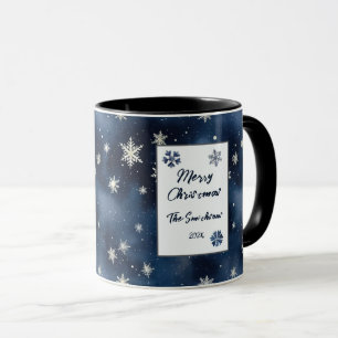 Snowflakes Night Sky Weihnachten Tasse