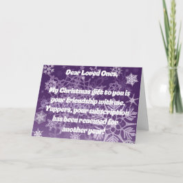 Snowflakes on Purple Snarky Christmas Card Feiertagskarte