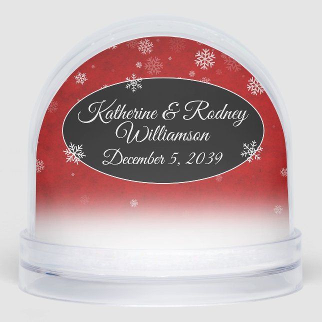 Snowflakes on Red Schneekugeln (Vorderseite)