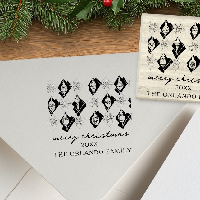 Snowflakes Ornaments Frohe Weihnachtsschrift Gummistempel (Von Creator hochgeladen)