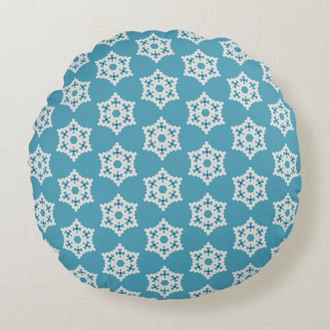 Snowflakes p1 rundes kissen (Vorderseite)