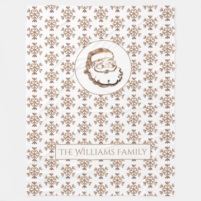 Snowflakes Pattern Gold Weihnachten Weihnachten Fleecedecke (Vorderseite)