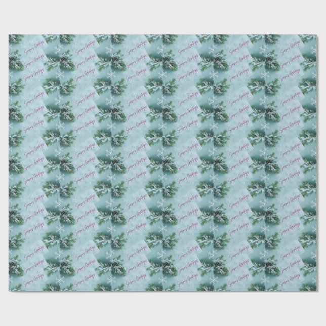 Snowflakes patterned gift wrap geschenkpapier (Flach)