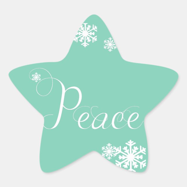 Snowflakes Peace Holiday Star Stickers (Vorderseite)