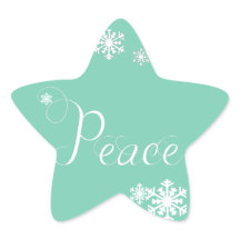 Snowflakes Peace Holiday Star Stickers
