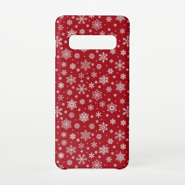 Snowflakes Red Case Samsung Galaxy Hülle (Rückseite)