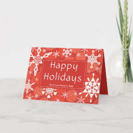 Snowflakes Red Corporate Business Happy Holidays Feiertagskarte