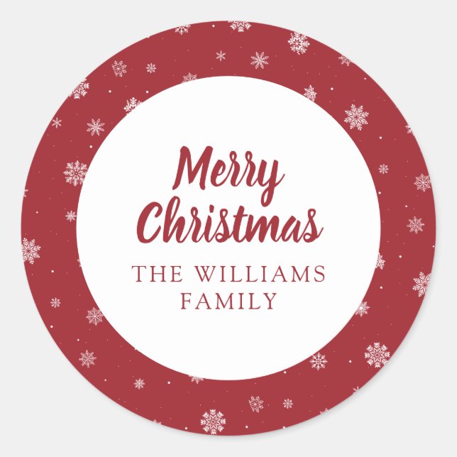 Snowflakes Roter Feiertag Sticker (Vorderseite)