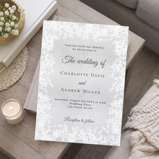 Snowflakes silver winter wedding einladung (Von Creator hochgeladen)