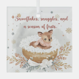 Snowflakes, Snuggles & A Season of Firsts Ornament Aus Glas