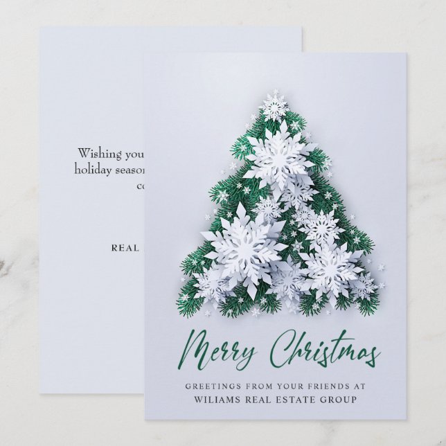 Snowflakes Weihnachten Unternehmensgrüße (Vorne/Hinten)
