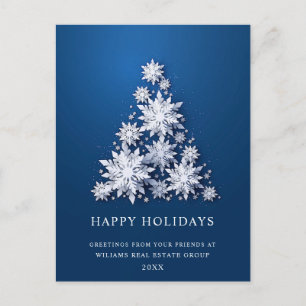 Snowflakes Weihnachtsbaum Firmengrüße Feiertagspostkarte
