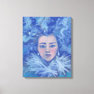 Snowgirl, Fantasy Art, Weihnachten & Neues Jahr Leinwanddruck