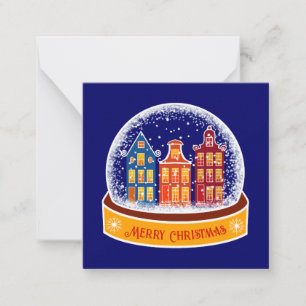 Snowglobe Amsterdam Village Mini Weihnachten Mitteilungskarte