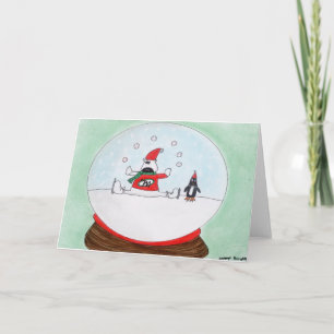 Snowglobe Feiertags-Grußkarte Feiertagskarte