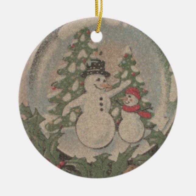 Snowglobe Keramik Ornament (Vorne)