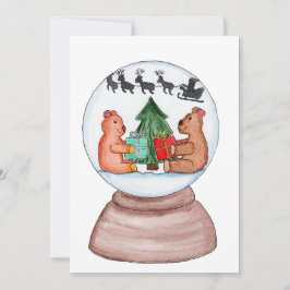 Snowglobe mit Bären Feiertagskarte