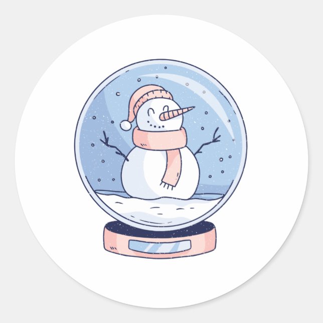 SNOWGLOBE SNOWMAN RUNDER AUFKLEBER (Vorderseite)