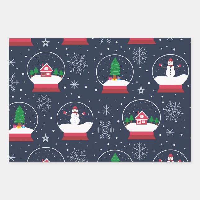 Snowglocke mit Snowman Weihnachten Geschenkpapier Set (Vorderseite)