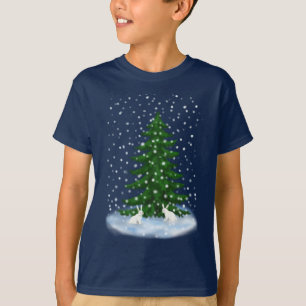 Snowhares und ein Fichtenbaum T-Shirt