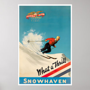 Snowhaven Art Vintage Idaho Skiposter Retro Poster