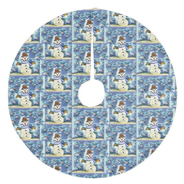 Snowie Snowman Fleece Weihnachtsbaumdecke (Vorderseite)