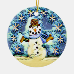 Snowie Snowman Keramik Ornament