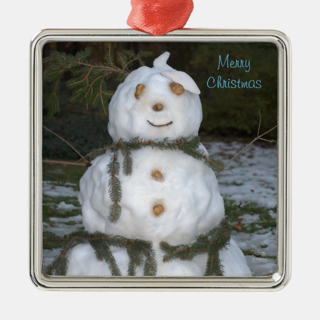 Snowlady Seashell Christmas Ornament Aus Metall (Vorne)