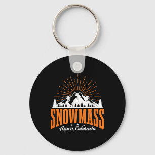 Snowm Aspen Colorado Skiberg Skifahren Snowboard Schlüsselanhänger