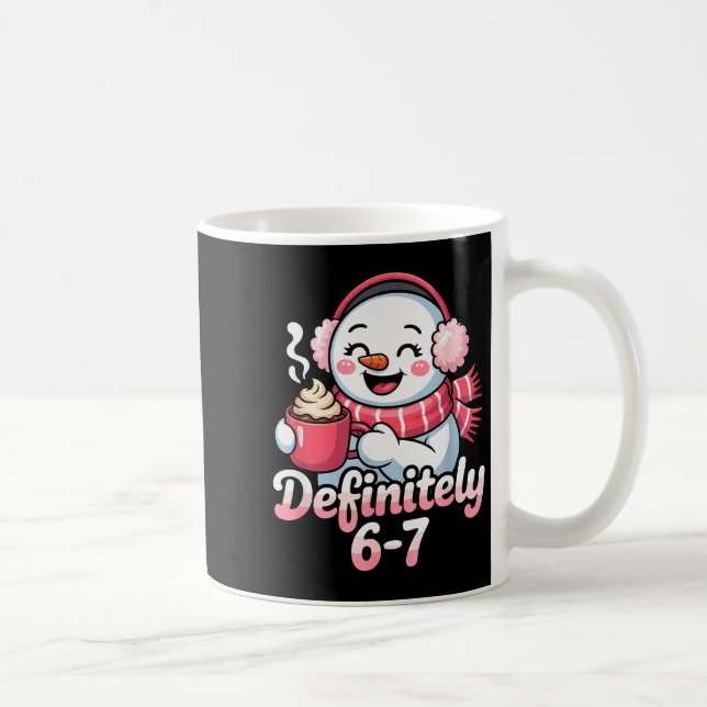Snowman 6 7 Six Seven Meme Christmas Women Men Kid Kaffeetasse (Rechts)