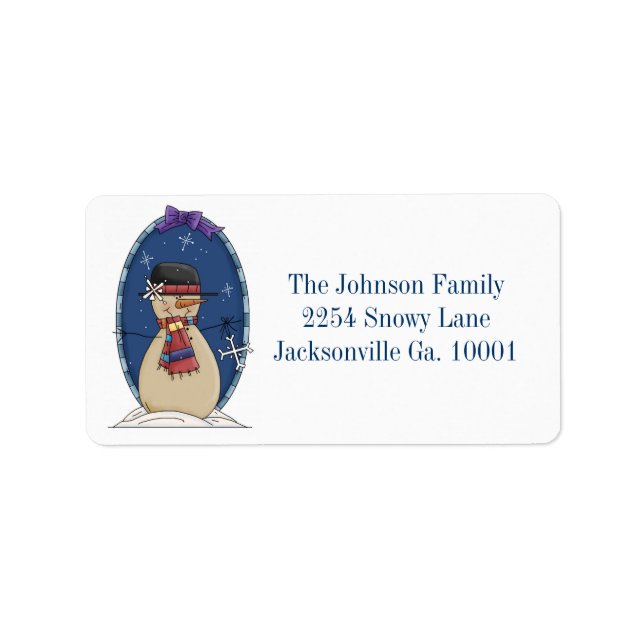 Snowman Address Labels Adressaufkleber (Vorne)