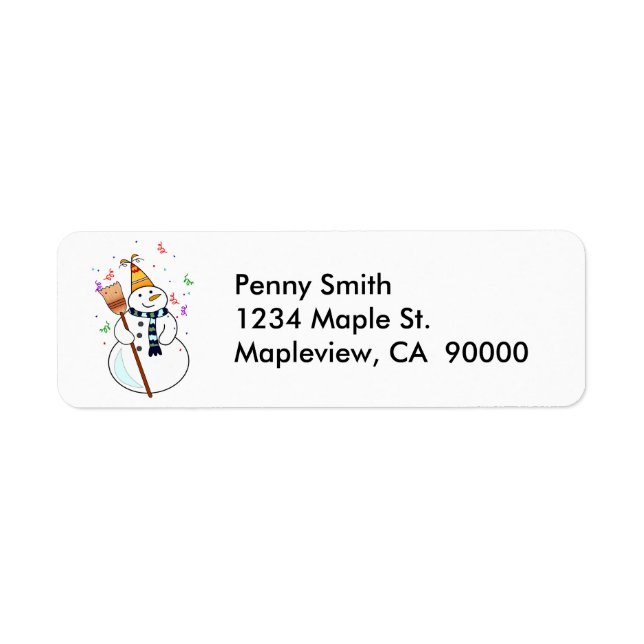 Snowman Address Labels feiern (Vorne)