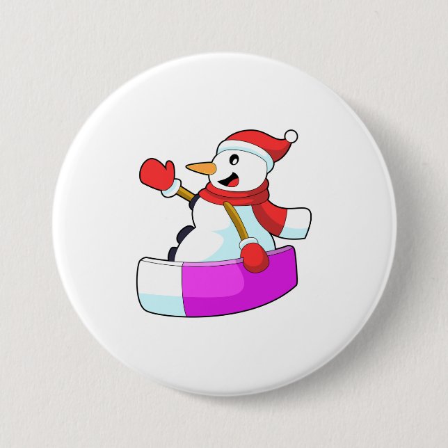 Snowman als Snowboarder mit Sonowboard.PNG Button (Vorderseite)