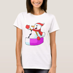 Snowman als Snowboarder mit Sonowboard.PNG T-Shirt