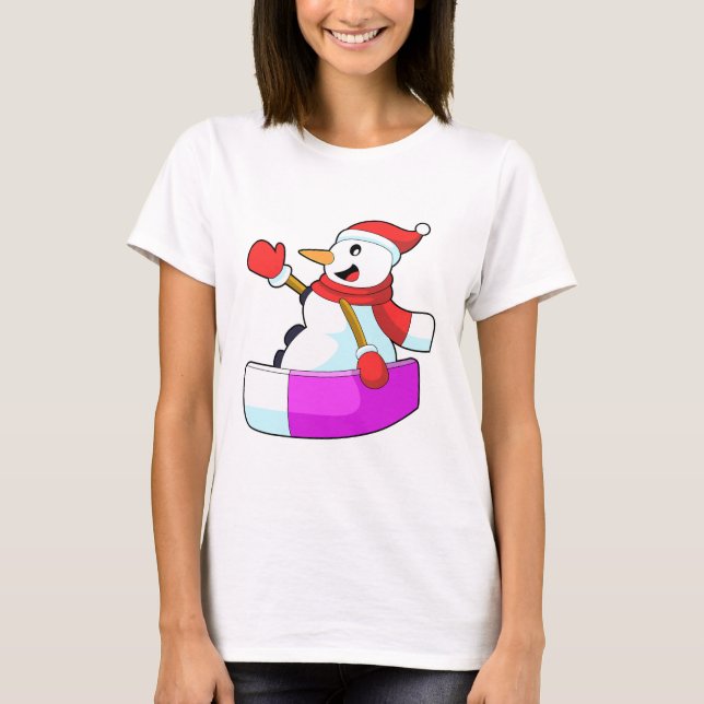 Snowman als Snowboarder mit Sonowboard.PNG T-Shirt (Vorderseite)