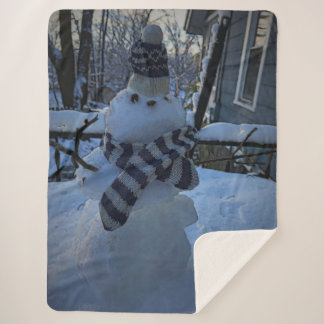 Snowman an meinem Tisch Sherpa Blanket Sherpadecke