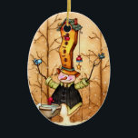 Snowman and Bird Friends Weihnachtsschmuck<br><div class="desc">Was ist besser, als sich im kalten, kalten Winter um die Lieben zu kümmern. Dies ist eine skurrile Szene eines Schneemanns, der Zeit mit vielen seiner Freunde verbringt. Seine Freunde müssen nicht weit reisen, um ihn zu besuchen, da er ihnen ließ, seinen hohen Hut in ihre gemütliche Vogelhaus-Zuhause zu verwandeln....</div>