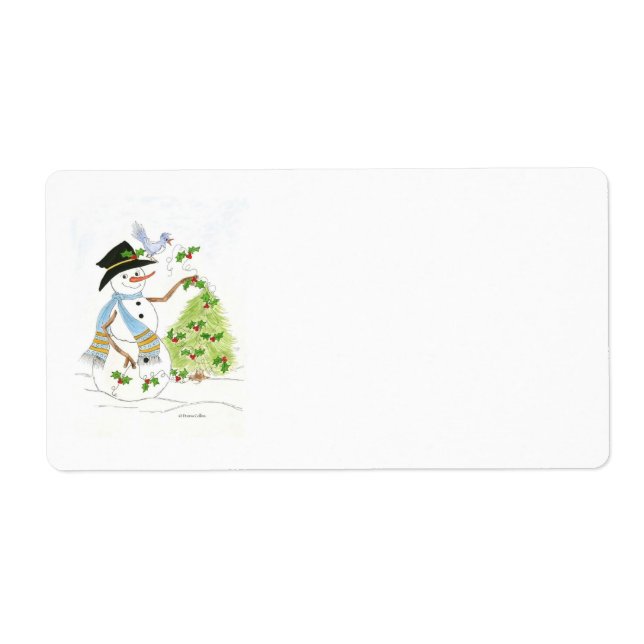 Snowman and Bluebird Address Label (Vorne)
