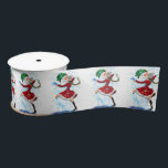 Snowman and Girl Dancers Funny Christmas Ribbon Satinband<br><div class="desc">Weihnachtsribbons mit Happy Snowman und Girl Dance Tango Weihnachtslieder Party Funny Ribbon - oder wählen / Fügen Sie Ihren einzigartigen Text / Name / Farbe - Make Your Special Gift - Neu vergrössern und verschieben oder entfernen und fügen Sie Elemente / Text mit Anpassungs-Tool! Zeichn und Design von MIGNED. Bitte...</div>