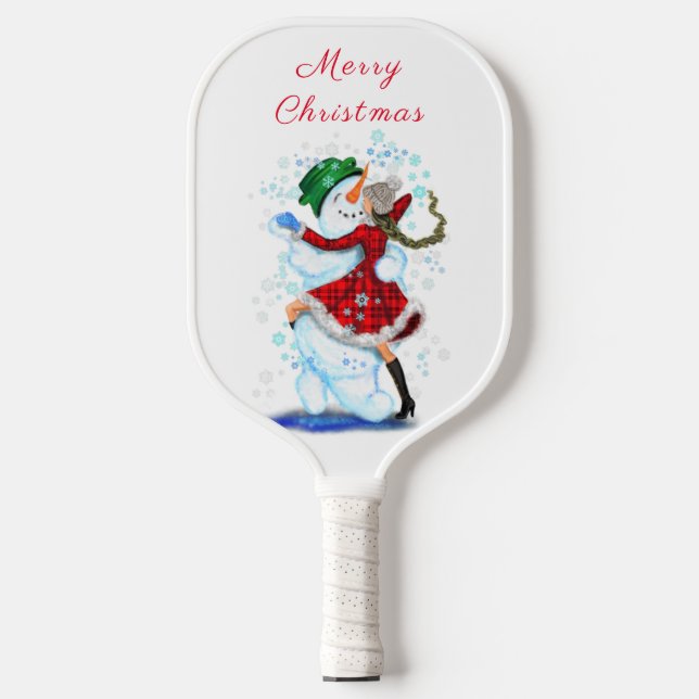 Snowman and Girl Dancing Tango Pickleball Paddle (Vorderseite)