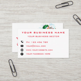 Snowman and Girl Funny Christmas Business Card Visitenkarte