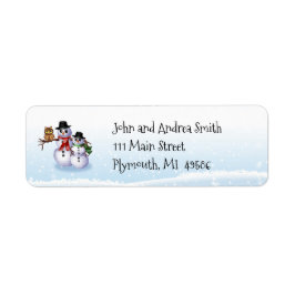 Snowman and Owl Address Label
