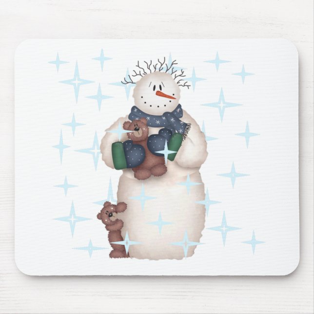 Snowman and Teddy Bears - Hemden und Geschenke Mousepad (Vorne)