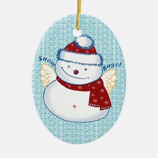 Snowman-Angel-Ornamente Keramik Ornament (Vorne)